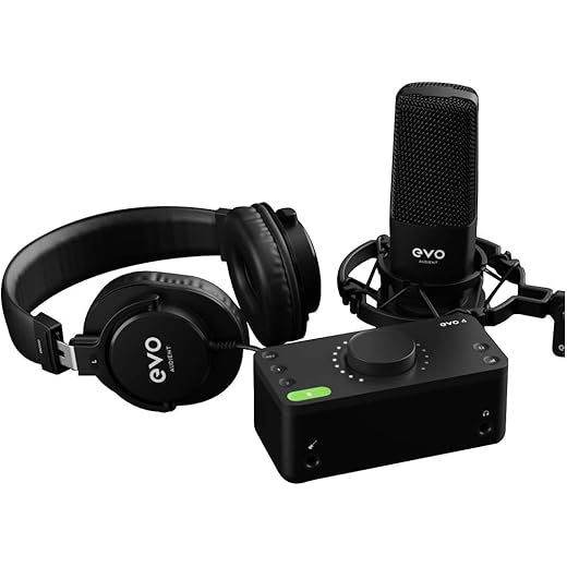 Audient EVO Start Recording Bundle with EVO 4 Audio Interface, Condenser Microphone, Headphones, Shock Mount & XLR Cable