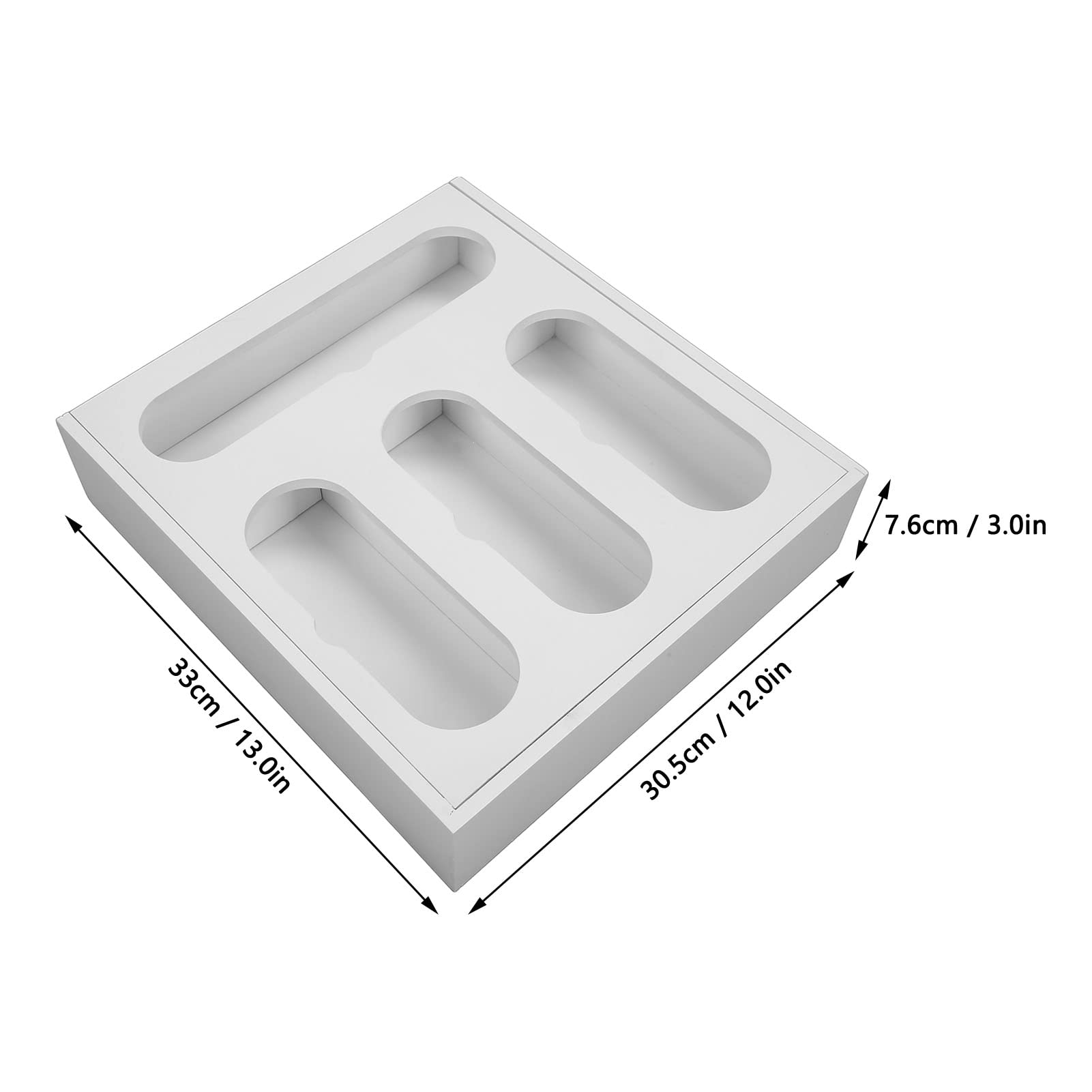 Organizzatore di sacchetti con chiusura a zip sacchetti di plastica organizzatori borse di stoccaggio alimentare organizzatore di cassetti contenitore design del cassetto lucido (Bianco)