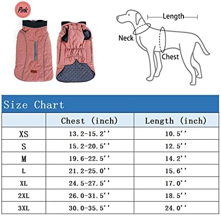 Withu Cold Winter Dog Pet Coat Jacket Vest Warm Outfit Clothes for Small Medium Large Dogs Pink S