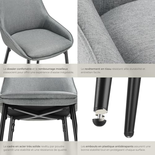 Chaise de bar rembourrée avec une housse douce dossier et repose pieds Lot de 6 - vue 7