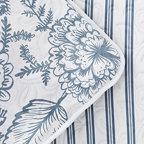 Linen Market Quilts Queen Jacobean Duskblue thumb #7