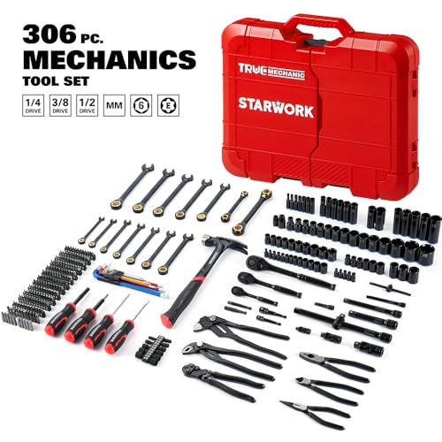 Image of STARWORK TRUE MECHANIC 306-Piece Mechanics Tool Set and Socket Set, Comprehensive Tool Kit, Automotive Repair Tool Set, 【Pliers Wrench】, Professional