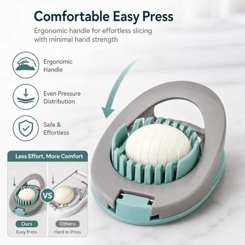 Image of Egg Slicer for Boiled Eggs Strawberry Cutter with Stainless Steel Wire iE†Greenia€