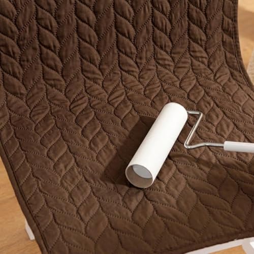 Image of HOMETHREADS Non-Slip Chair Cover-Universal Fit for Kitchen & Dining Chairs-Cushioned Comfort - Stylish Machine Washable Seat Cover -145x45Cm (Brown, Pack of 2)