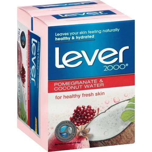 Lever 2000 Pomegranate & Coconut Water Bar Soap, 4 oz, 2 count