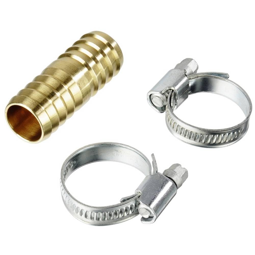 Xavax 00220732 Drain Hose Connector, Brass, Ø 20mm, with 2 Hose Clamps