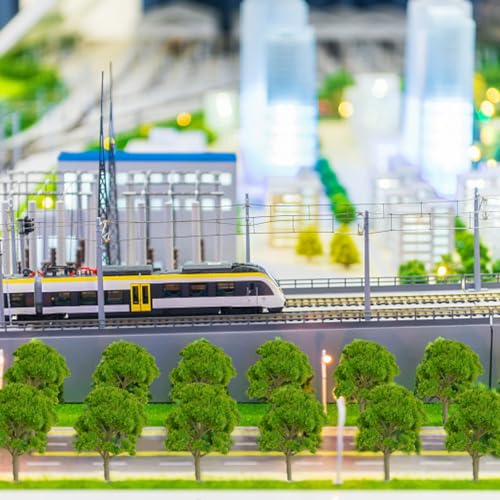 10Pcs HO Scale Trees, Model Railroad Trees for HO Scale Scenery, Train Scenery Layout Diorama, Model Train Miniature Landscape Forest Trees 9Cm/ 3.54in, Architectural Modeling Supplies