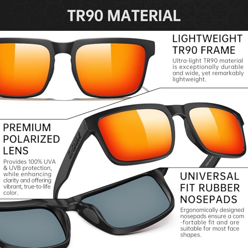 Image of STGATN Big Head Sunglasses for Men - 155MM for Large Wide Heads Men's TR90 Ultralight UV400 Protection Glasses