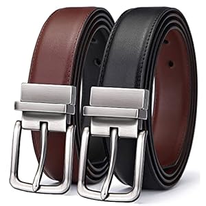 BULLIANT Men’s Belt, Reversible Belt 1.25″ for Mens Golf Dress Pants Shirts,Adjustable Trim to Fit,Black & Brown