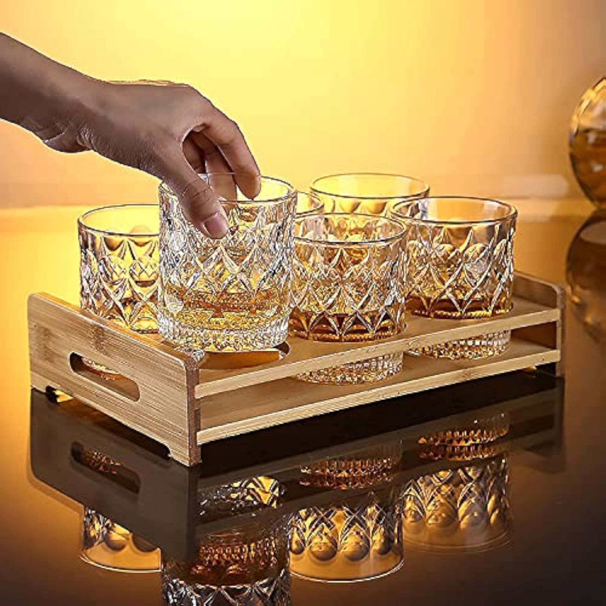 Italin Premium Luxury Clear Heavy Base Tall Drinking Glasses Set