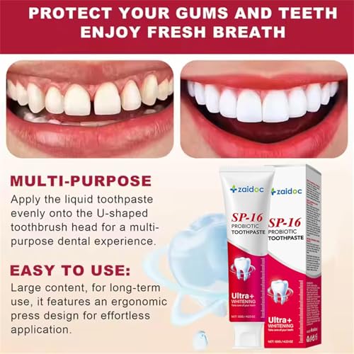 Image of ZAlDOC 3Packs Toothpaste for Sensitivity Relief, Dual Fluoride Cavity Prevention & Enamel Strengthening, Anti-Stain Formula, Mint Fresh Breath