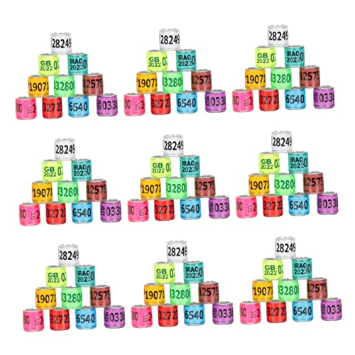 BCOATH 100Pcs Multicolor Bird Leg Bands Durable Pigeon Foot Rings for Easy Identification Management of Pigeons Parrots Cockatiels Poultry