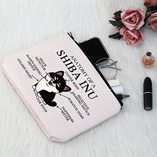 PYOUL Shiba Inu Lover Gift Anatomy of A Black and Tan Shiba Inu Makeup Bag Shiba Inu Mom Cosmetic Bag Shiba Inu Owner Gift Dog Lover Gift (Shiba Inu B EU) - Image 4