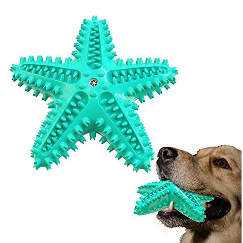 Squeaky Chew Toy – Starfish Water Floating Toy for Dogs, Natural Tooth Brush Teeth Cleaning for Small Medium Dogs – Blue