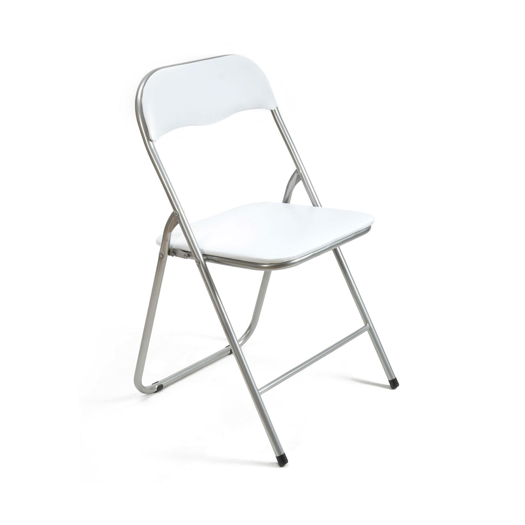 THE SECRET HOME – Silla Plegable de PVC y Metal – Alto. 80 cm x Ancho. 45 cm – Asiento Auxiliar para el Hogar - Silla con Patas Antideslizantes - Color Blanco