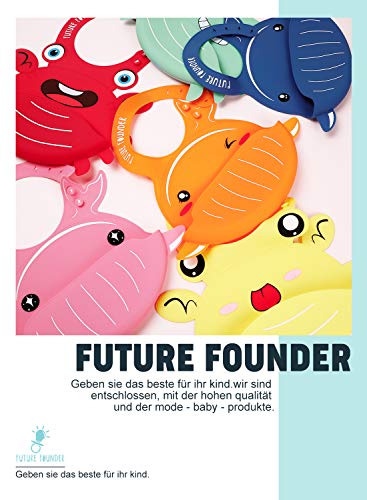 FutureFounder slabbetje baby siliconen plastic zacht waterdicht slabbetje met opvangbak silicone afwasbaar walviskrab… - Image 8