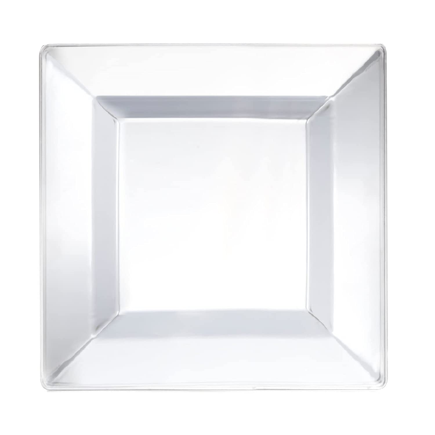 Party Essentials Classic Square Plastic Plates, 8", 70-Count, Clear