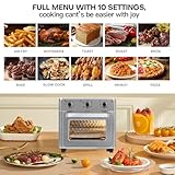 Panana Compact Airfryer Toaster Oven, 1400W 21QT with 6-in-1 Multifunctions and Wide Temperature Range, Air Fryer Oven with 60-Minute Timer/Auto-Off, Stainless Steel Countertop Oven (Silver)
