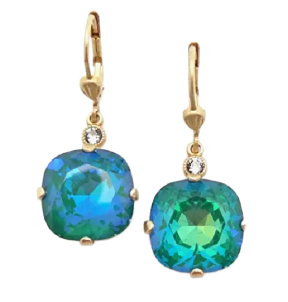 Catherine Popesco La Vie Parisienne Crystal Earrings, MERMAID Blue, 6556G