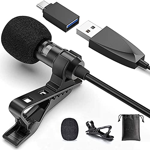 Z ZAFFIRO USB-Lavalier-Mikrofon für Videoaufnahmen, Podcast-Streaming, USB-C-Clip-Computermikrofon, omnidirektionales…