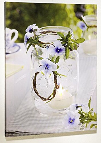 Preisvergleich Produktbild LED Wandbild "Windlicht mit Kerze" Leuchtbild