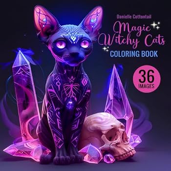 Magic Witchy Cats Coloring Book: 36 Unique coloring pages with Adorable Mystical Cats for Teens and Adults