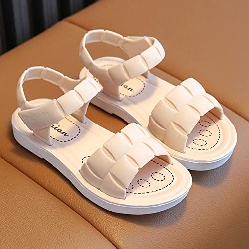 Toddler Girls Sandals Soft Flat Shoes Fashion Comfortable Open Toe Lightweight Princess (White, 10.5 Little Child)4
