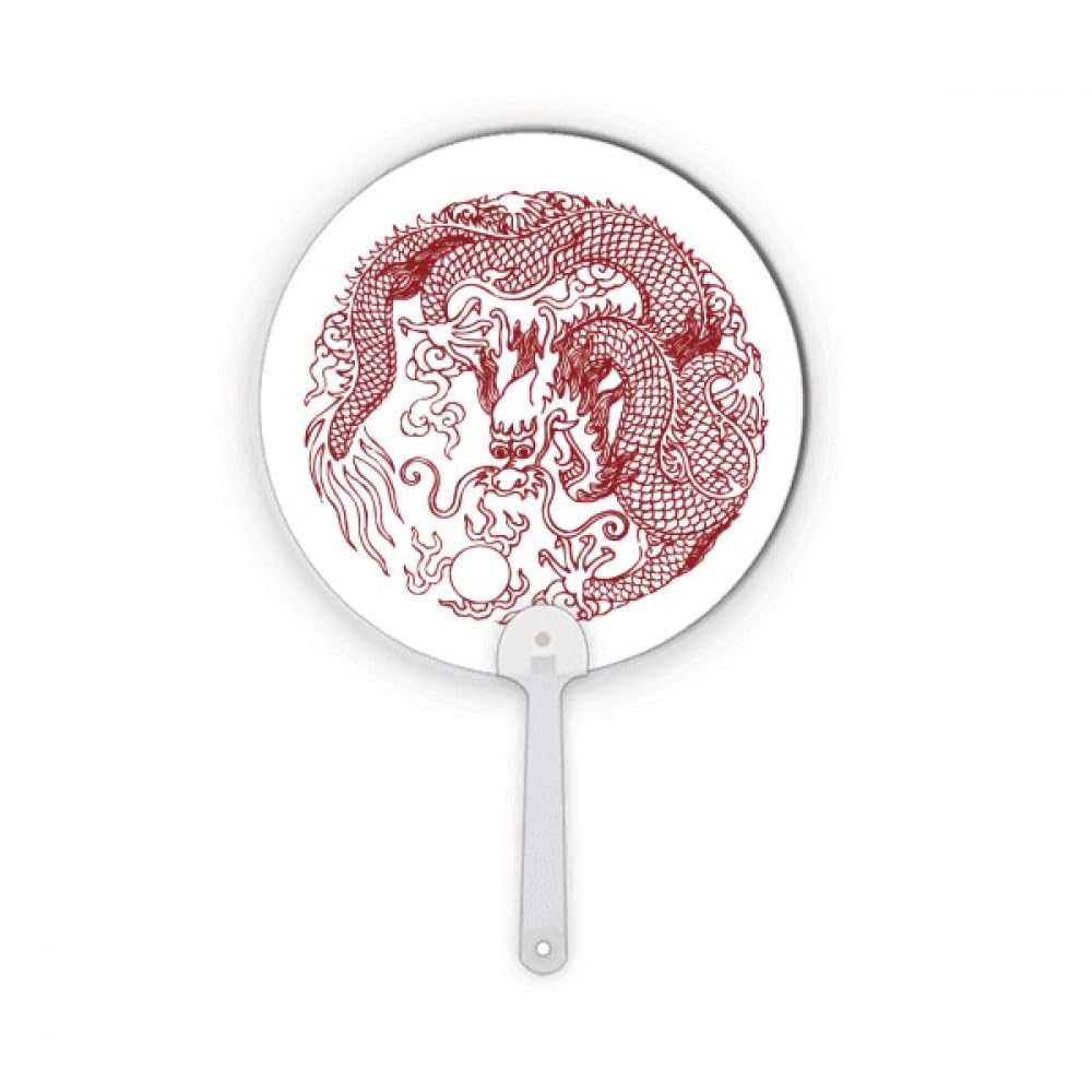 Dragon chinois animal cercle portrait rond plastique éventail décoration