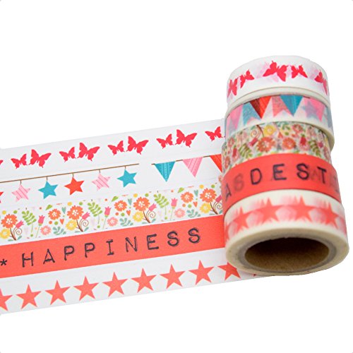 K-LIMIT 5 Set Washi Tape rotoli di nastro adesivo