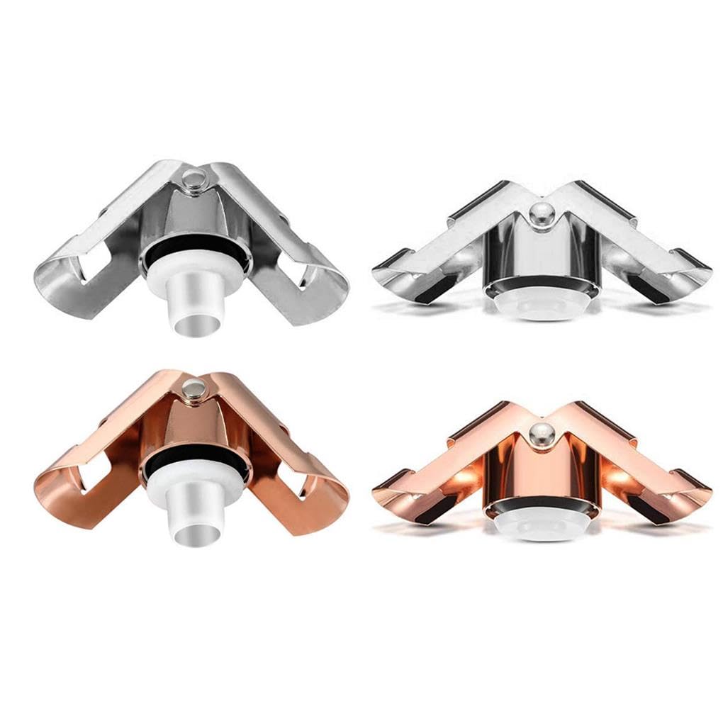Lot de 10 bouchons de bouteille de champagne réutilisables en acier inoxydable pour maison, bar, restaurant Style 2