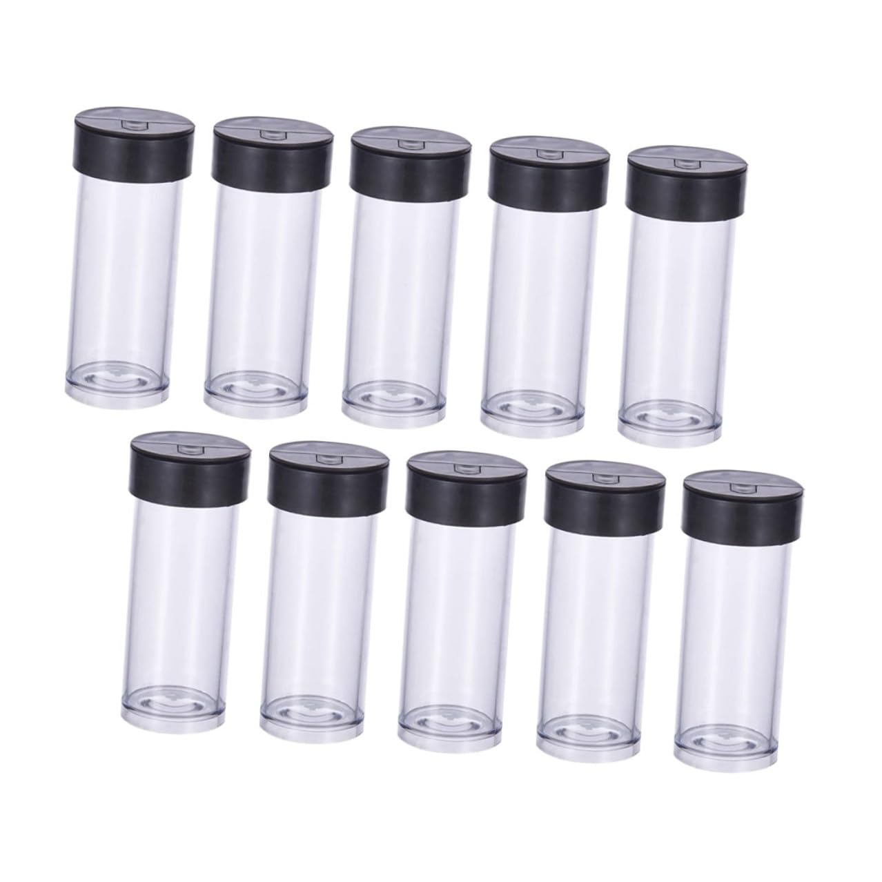 Flacons d'essai en plastique LIFKOME avec couvercle noir pour petites perles | Lot de 40