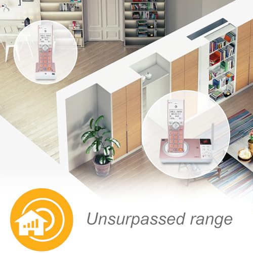 Image of AT&T CL82557 DECT 6.0 5-Handset Cordless Phone for Home with Answering Machine, Call Blocking, Caller ID Announcer, Intercom and Long Range, Rose Gold