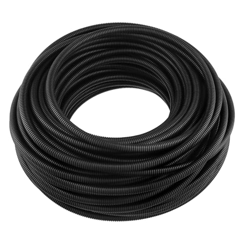 ZEONHEI 50m Corrugated Tube, ID 10mm x OD 13mm Flexible Loom Wire Tube Cable Management Conduit, Protective Hose Sleeve for Cars Trunking