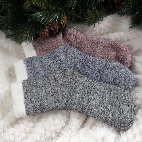 Image of BambooMN Women's Double Layer Thick Cabin Winter Socks - 3 Pairs