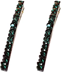 Haarspange mit gr nen gl nzenden Strasssteinen 2 St ck Haarnadeln Haarnadeln Entenschnabel Krokodilklemme Haarschmuck glitzernd f r Damen und M dchen