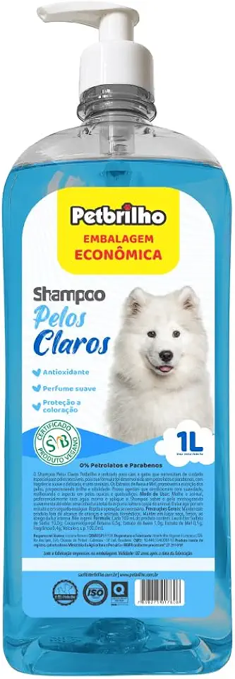 Shampoo Petbrilho Pelos Claros 1L