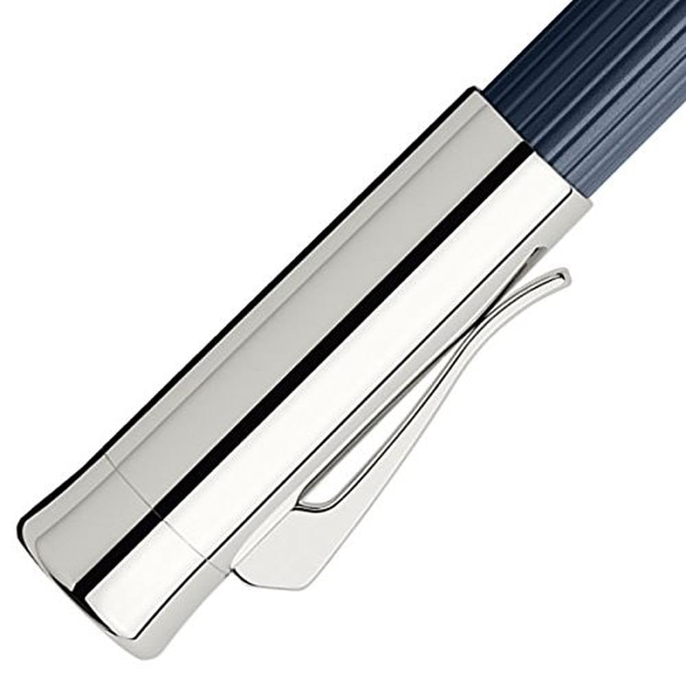 Graf von Faber-Castell 141573 Tintenroller Tamitio nachtblau | Schnell trocknende schwarze Tinte und kannelierter Metallschaft
