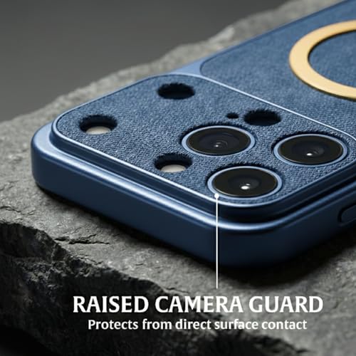 Image of amazon basics Converter Case for iPhone 15 Pro | Premium Protective Mag-Safe Cover | iPhone 17 Pro Series Style Design | in Built Camera Guard | Wireless Charging Compatible - Blue