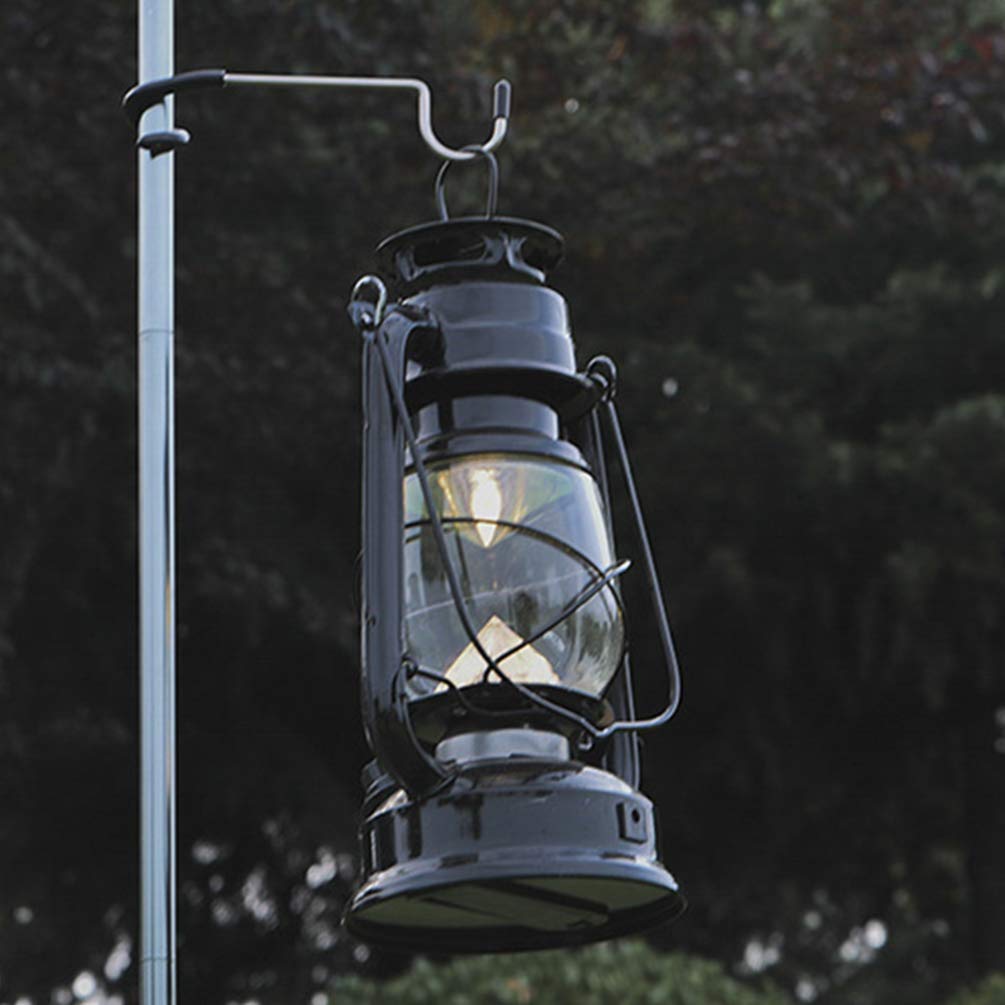 Veemoon 3pcs Camping Light Pole Hook Light Hooks Lanterns for Camping Garden Flag Hook Outdoor Light Pole Windchime Hnager Hook Tent Lamp Hanger Cast Iron Stainless Steel Hook Heavy Travel