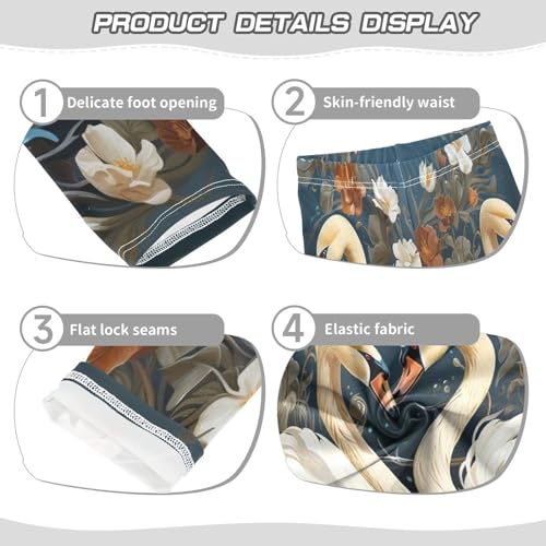 Toddler Girls Leggings Printed Yoga Pants Leggings Swan in River for Kids3