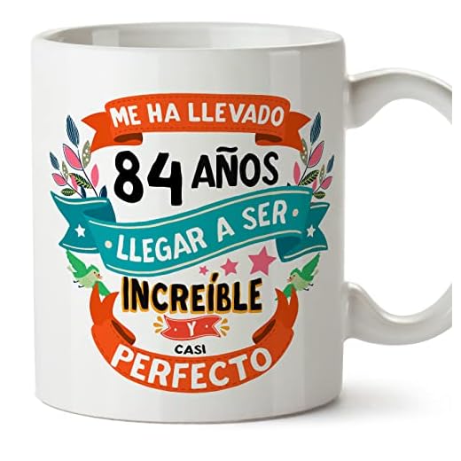 MUGFFINS Tazas 84 Cumpleaños - En Español - Me ha llevado 84 años llegar a ser increíble - 11 oz - Regalo original y divertido