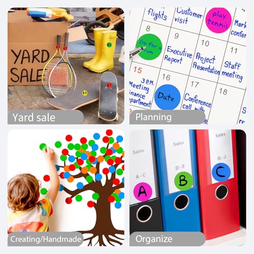 Image of 300 PCS of 1-inch red Dot Stickers with Sticker Dispenser, Round Coding Labels Circle Dots Labels Stickers for Office, Classroom,Small Business,Papers