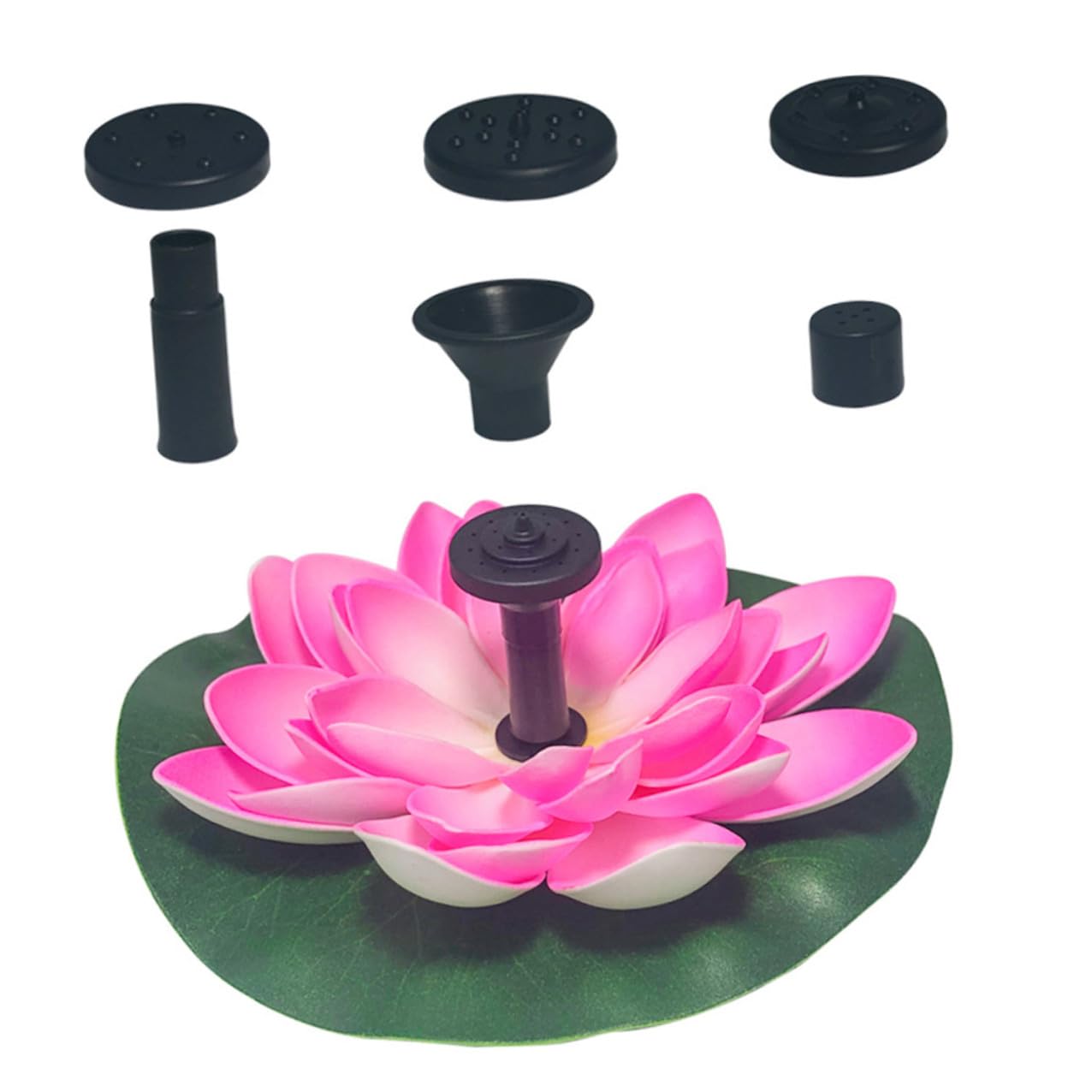 GALPADA Pompa Solare per Laghetto a Forma di Loto, Pompa Automatica in Plastica, Flusso 180l/h, per Decorazione Giardino e Circolazione Acqua Ossigenata