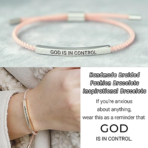 God Is In Control Tube Bracelet, Handmade Braided Adjustable Inspirational Bracelets, Stainless Steel Let Him Comfort Tube Bracelet for Women Men Birthday Festival Gifts4