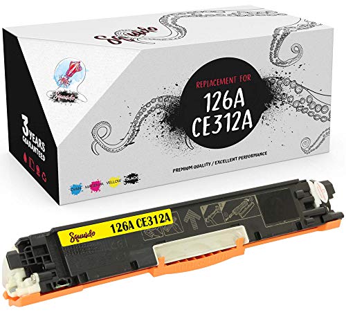 Squuido Cartucho de tóner Amarillo 126A CE322A Compatible para HP LaserJet Pro M175nw M175a CP1025 CP1025nw TopShot MFP M275 M275a M275nw | Alto Rendimiento 1000 páginas