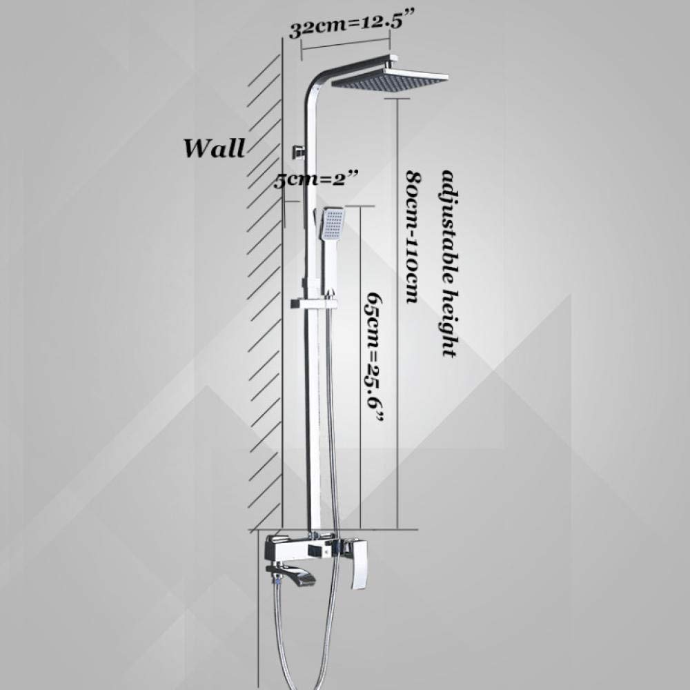 Set di rubinetti per doccia Supporto a parete cromato da 8 pollici Rubinetti per vasca a cascata Miscelatore per vasca calda e fredda Rubinetto in ottone Para Bathroo