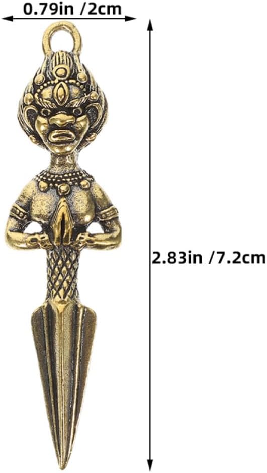 SUPVOX 2 Pcs Brass Phurba Keychain Pendant for Feng Shui Supplies image 2