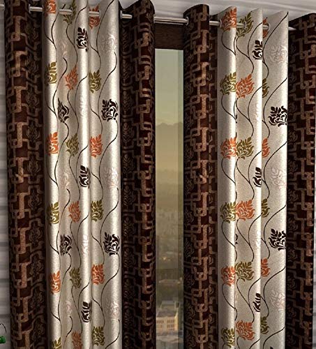 Image of k 2 6 Honey Traders Premium 1 Piece Eyelet Polyster- Window Curtain - 5ft, Brown