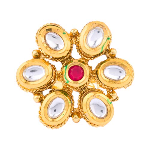 Efulgenz Indian Rings for Women Bollywood Traditional Antique Crystal Kundan Adjustable Big Ring Finger Bridal Wedding Jewelry
