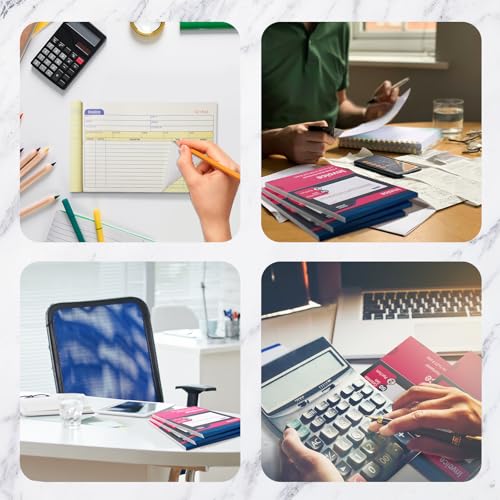 xkdous 5 pack invoice receipt book 2-part carbonless 5-91634 x 8-71634 invoice book for small business 50 sets per book